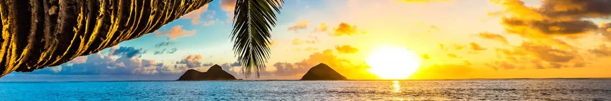 Beautiful sunrise on the beach of Kailua Hawaii